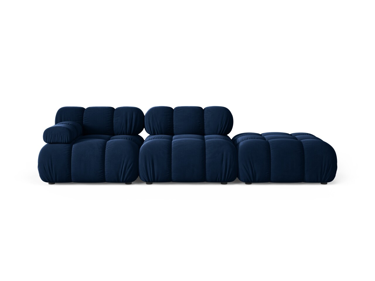 Canapea modulara 4 locuri cotiera dreapta, Bellis-51, Micadoni Home, 282x94x70 cm, catifea, albastru regal - imagine 6